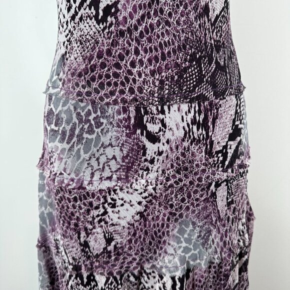 VTG Jessica Howard Purple Midi Dress Sz 10 Animal Print V Neck Sleeveless Fairy - Picture 5 of 14